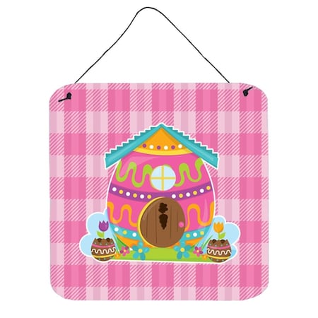 Carolines Treasures Easter Rabbits House Wall or Door Hanging Prints BB6899DS66